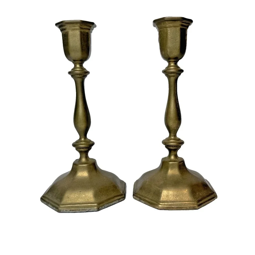 Vintage Brass Candlestick Holders 6.25